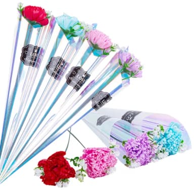 【六分埔禮品】35cm單支七彩康乃馨-多色任選(Ins生日禮物愛媽咪花束人造花母親節滿天星)