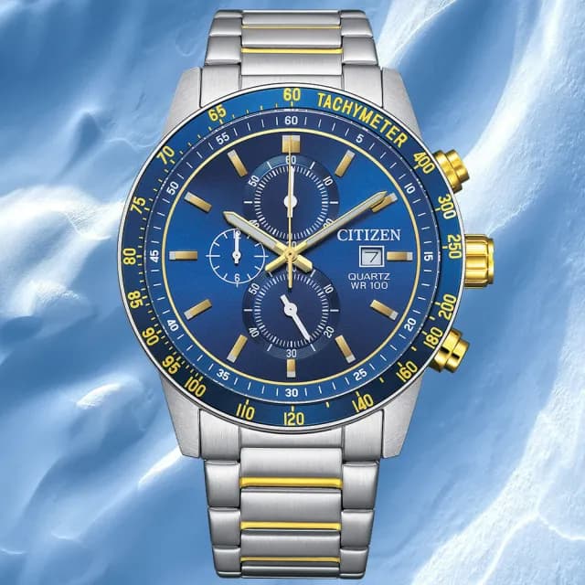 【CITIZEN 星辰】Chronograph系列 型男必備 三眼計時腕錶 七夕 情人節 送禮 推薦(AN3684-59L)