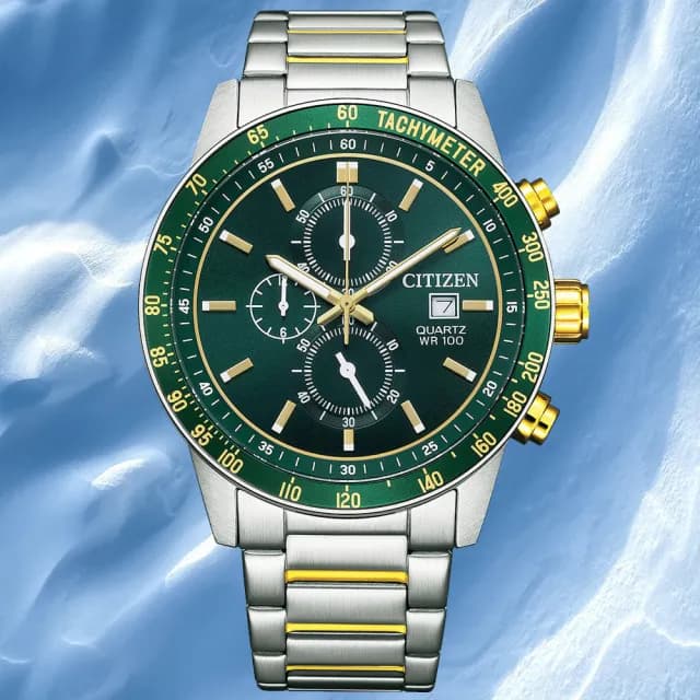 【CITIZEN 星辰】Chronograph系列 型男必備 三眼計時腕錶 七夕 情人節 送禮 推薦(AN3689-55X)