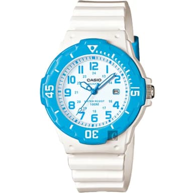 【CASIO 卡西歐】學生錶  迷你運動風指針手錶-藍圈x白 考試手錶 送禮 禮物 推薦(LRW-200H-2BVDF)