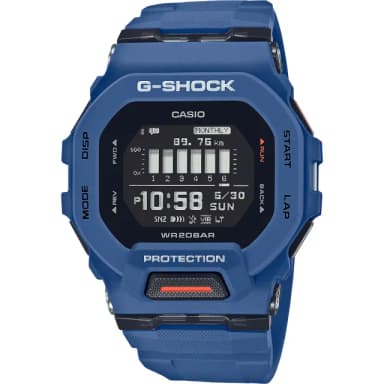 【CASIO 卡西歐】G-SHOCK 纖薄運動系藍芽計時手錶-海軍藍 送禮 禮物 推薦(GBD-200-2)