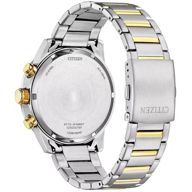【CITIZEN 星辰】限量 賽車三眼計時手錶 男錶 綠色 44mm 禮物 推薦(AN3689-55X)