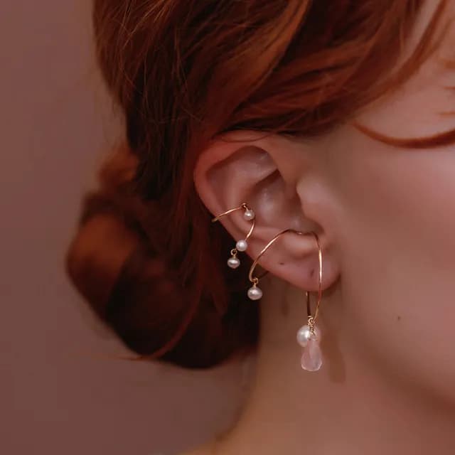 【Olivia Yao Jewellery】無耳洞設計迷你愛奧尼珍珠耳夾(Mus☆e Edition)