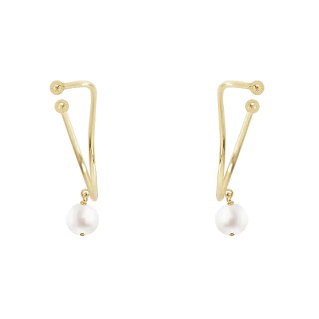 【Olivia Yao Jewellery】無耳洞設計垂墜珍珠夾式耳環/耳窩夾(Ms.Y Collection)