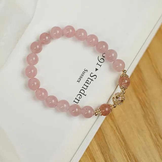 【KT DADA】雙11 包包 手鍊串珠 串珠水晶 招桃花 生命靈數 小禮物 天然粉水晶 水晶手鍊 粉晶手 