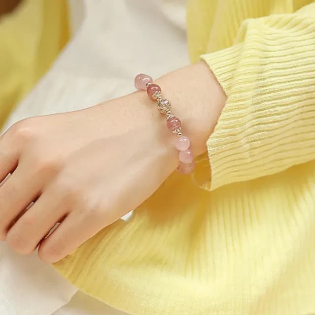 【KT DADA】雙11 包包 手鍊串珠 串珠水晶 招桃花 生命靈數 小禮物 天然粉水晶 水晶手鍊 粉晶手