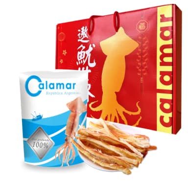 【Calamar】阿根廷100%手撕深海魷魚條遨魷世界禮盒100gx6包入(送禮/禮盒/新春/年節/送禮推薦/附調味粉)