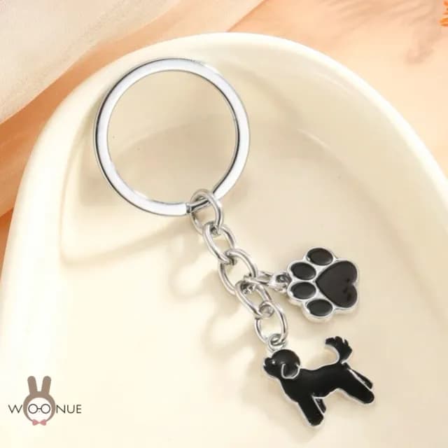 【WOONUE】高品質貴賓狗動物鑰匙圈扣(兒童情人節朋友女兒老婆愛狗婚禮小物生日禮物)