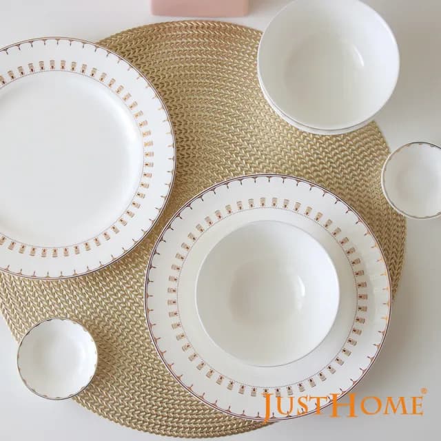 【Just Home】羽藏高級骨瓷碗盤餐具-6件組/7件組(碗 盤 骨瓷餐具)