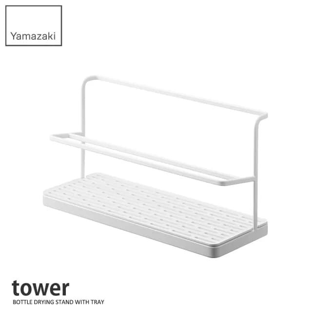【YAMAZAKI】tower瓶罐瀝水架-白(瀝水架/瓶罐架/餐具瀝水架/瓶罐瀝水架/置物架)