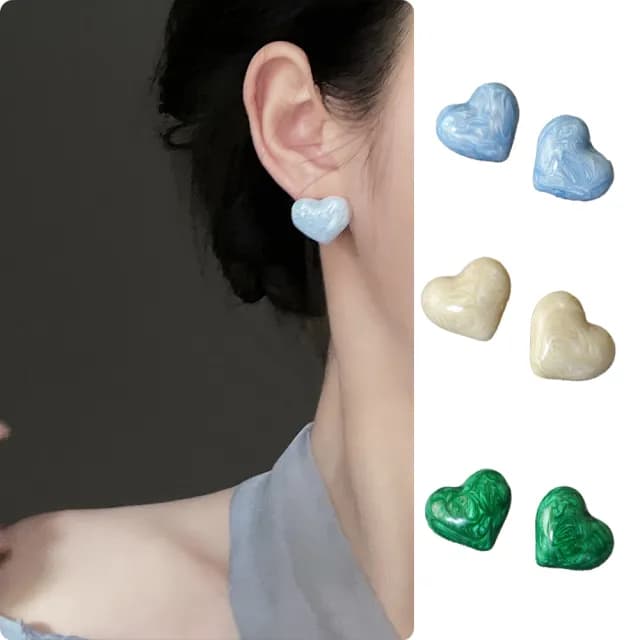 【MoonDy】情人節禮物 七夕 包包 大理石紋耳環 日系耳環 韓國耳環 個性耳環 愛心耳環 流體耳環 Y2K 耳環 耳
