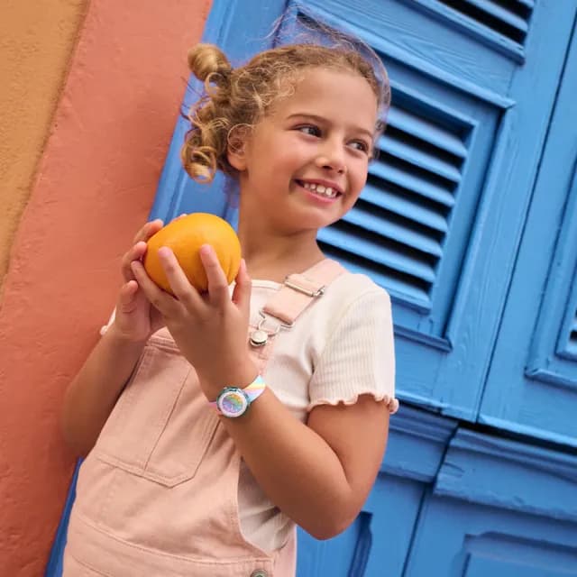 【Flik Flak】兒童手錶 LIQUID RAINBOW /兒童禮物/安全防水/瑞士製造 FPNP152(31.85mm)