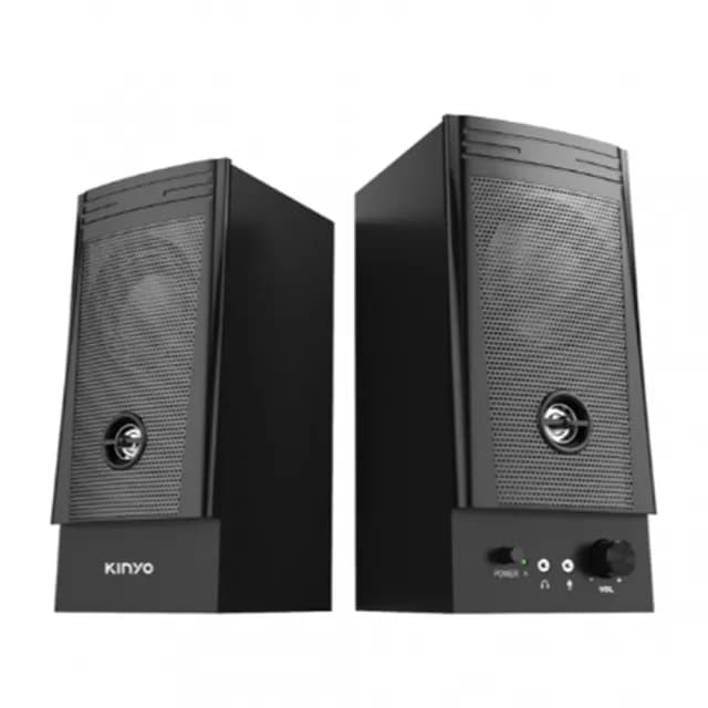 【KINYO】兩件式木質音箱 立體聲喇叭 耳機麥克風孔音響