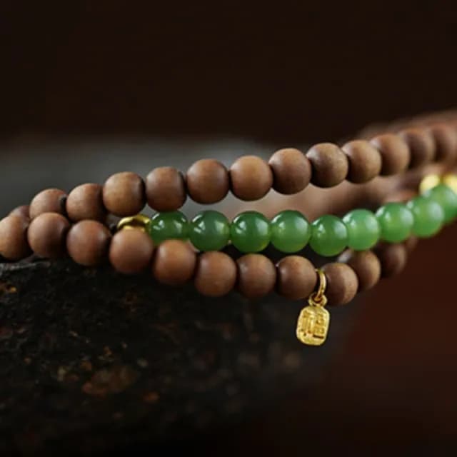【LEESA】老山檀香手珠 串珠手鍊 玉手鍊 老山檀香開運手鍊 平安手鍊 細手鍊 長輩禮物 和田