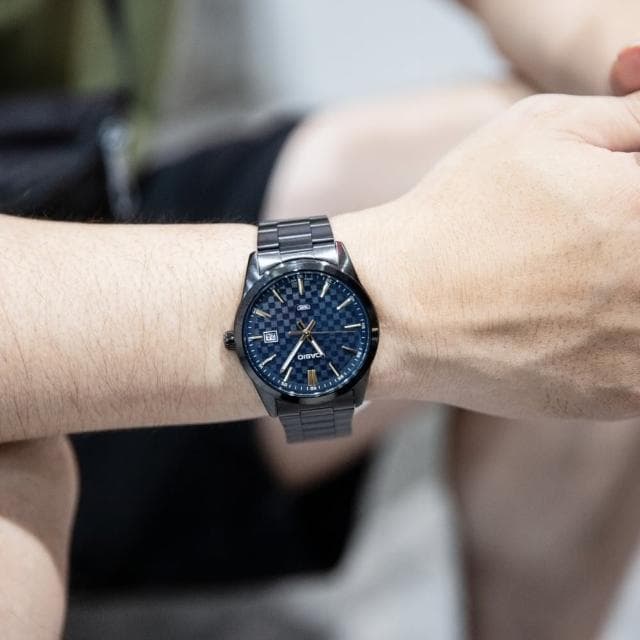 【CASIO 卡西歐】經典格紋設計指針錶(MTP-VD03B)
