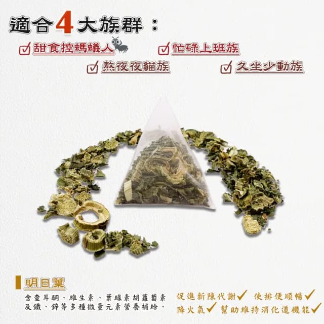 【蔘大王】去糖明日葉茶包X1組（3gX10入/組）(無咖啡因 海人蔘去油解膩 退火穩當 糖友適用款)