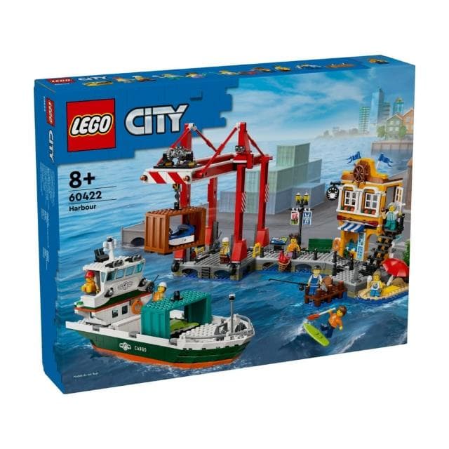 【LEGO 樂高】城市系列 60422 濱海港口和貨船(玩具船 創意力遊戲 禮物)
