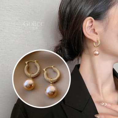 【Golicc】耳環 輕奢優雅氣質 珍珠耳環(母親節 生日 情人節 飾品 耳釘 耳飾 耳墜 禮物)
