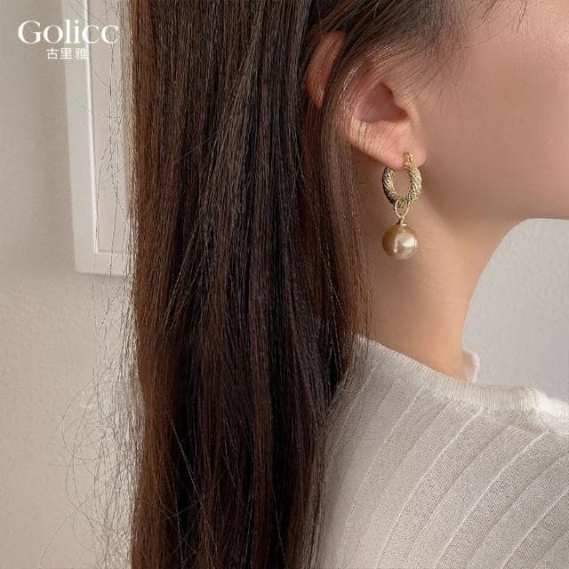 【Golicc】耳環 輕奢優雅氣質 珍珠耳環(母親節 生日 情人節 飾品 耳釘 耳飾 耳墜 禮物)
