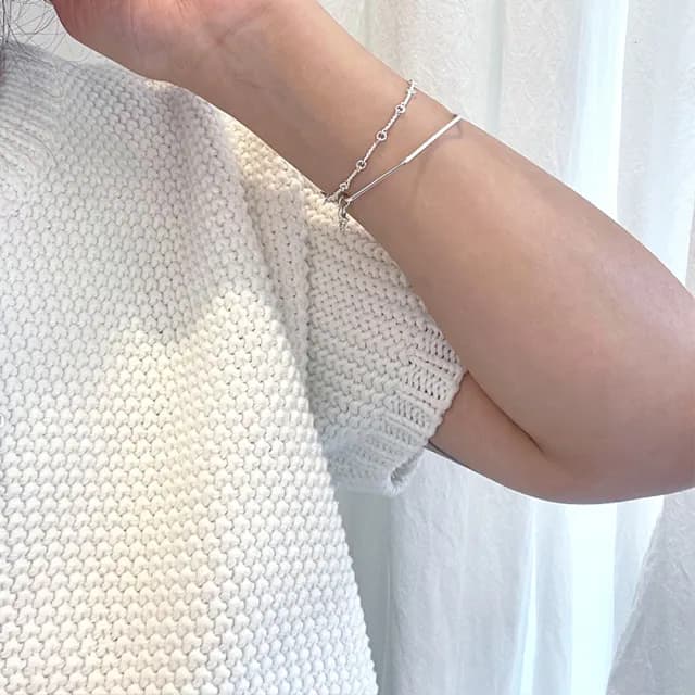 【LEEHER】串珠手鍊/銀飾/韓國手鍊/招財手鍊/閨蜜禮物/麻花手鍊/純銀手鍊/簡約手環/手飾/編織手