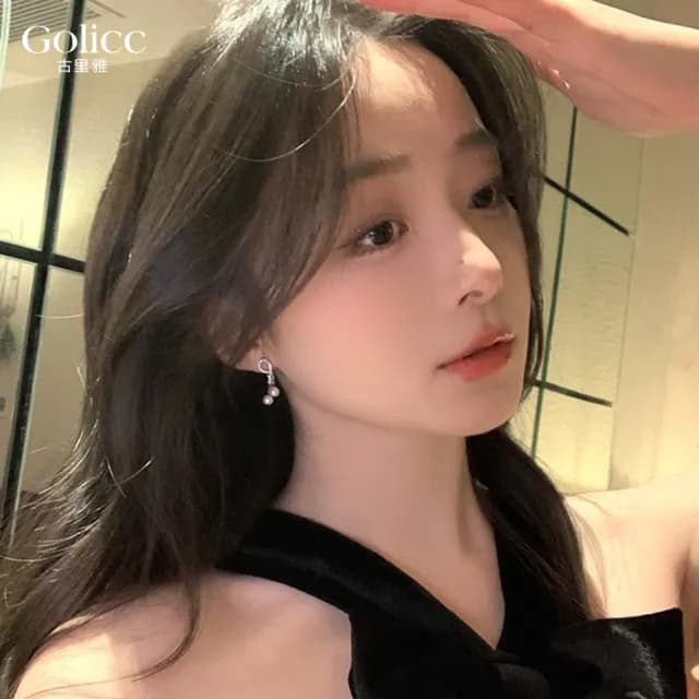 【Golicc】耳環 氣質清新 簡約 珍珠耳環(雙11 聖誕節 生日 飾品 耳釘 耳飾 耳墜 禮物)