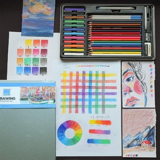 【COLOUR BLOCK】36PCS色鉛筆旅行繪畫組馬口鐵盒(畢業季質感禮物 交換禮物)
