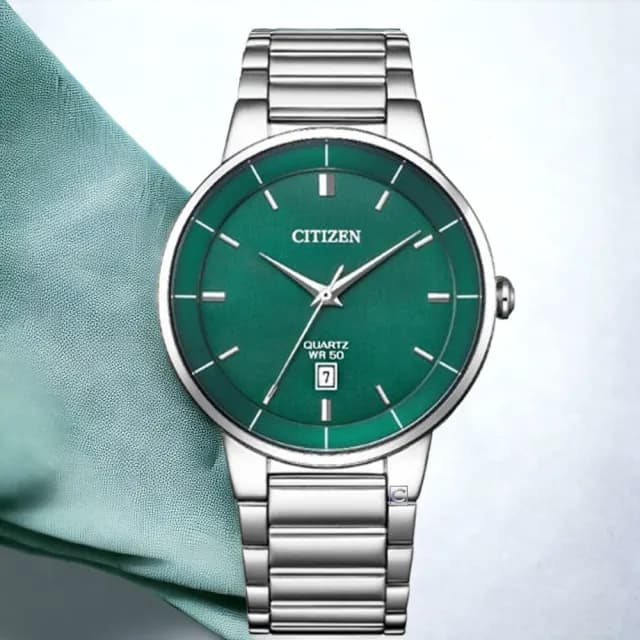 【CITIZEN 星辰】紳士 日期 不鏽鋼手錶 男錶 藍色 禮物 推薦(BI5120-51X)