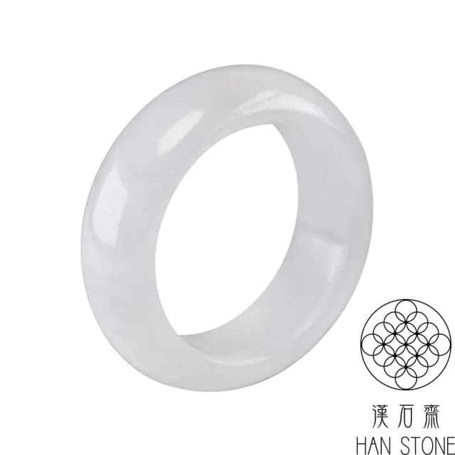 【漢石齋】情人節禮物 天然翡翠A貨 全玉戒指 白翡種(版寬隨機出貨)