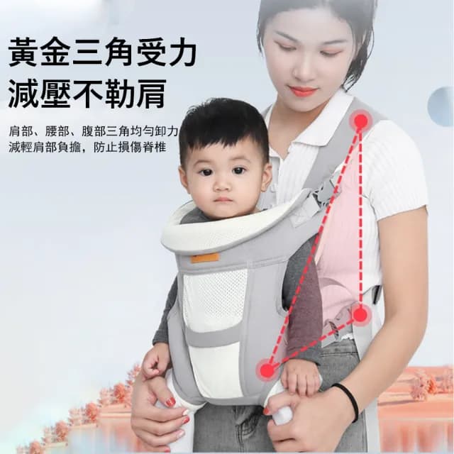 【Jonyer】多功能透氣嬰兒雙肩背帶 嬰兒外出前抱式揹巾 新生兒背巾 交換禮物(四季通用)