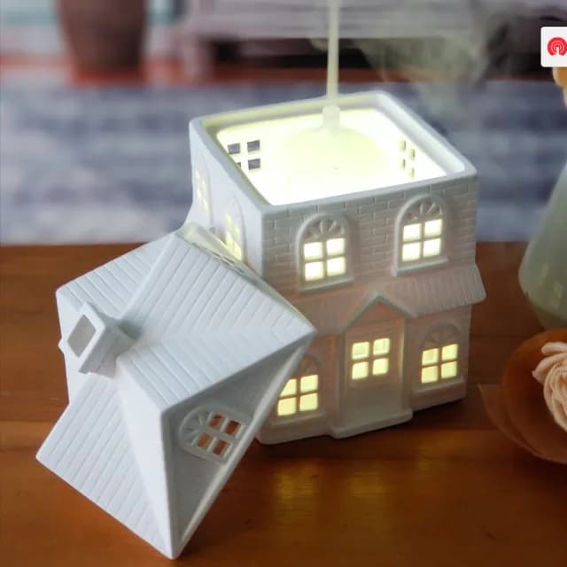 【Earnest Living】歐風小屋香氛遙控水氧機(加濕器/薰香機/香氛機/精油燈/擴香機)