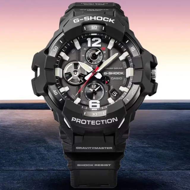 【CASIO 卡西歐】G-SHOCK 藍牙連線 碳核心防護 太陽能飛行腕錶 雙11 特惠 推薦(GR-B300-1A)