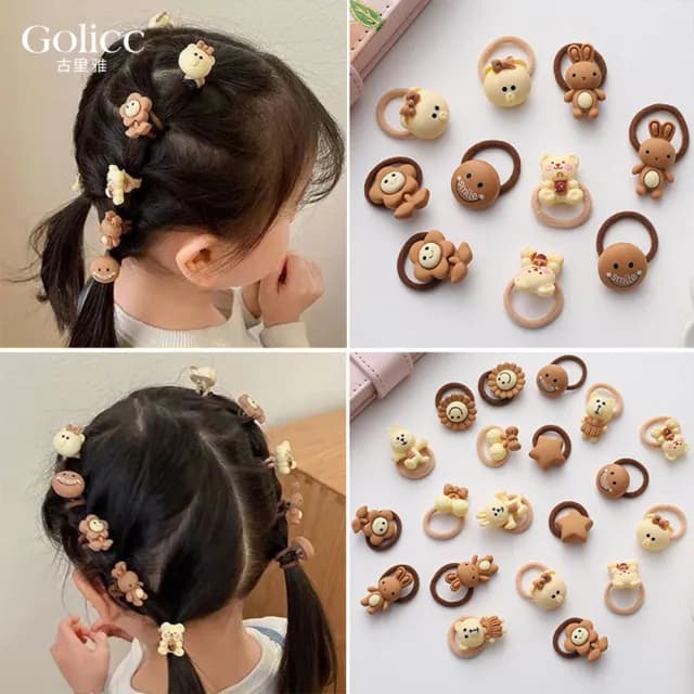 【Golicc】髮圈 小女孩 俏皮啾啾拇指髮圈(七夕 情人節 生日 髮飾 頭飾 大腸圈 髮夾 禮物)