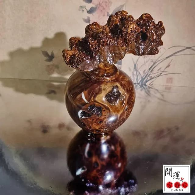 【開運方程式】梢楠發財樹珍藏款滿瘤花(手工精雕 木雕 招財開運擺件 陽宅風水/入厝禮)
