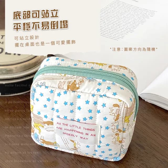 【質感小包】情人節禮物 文青復古印花布標收納包(便攜 大容量 生理包 盥洗包 零錢包 補妝包 化