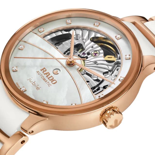 【Rado 雷達表】Centrix 晶萃真鑽開芯機械錶-35mm送禮推薦(R30029922)