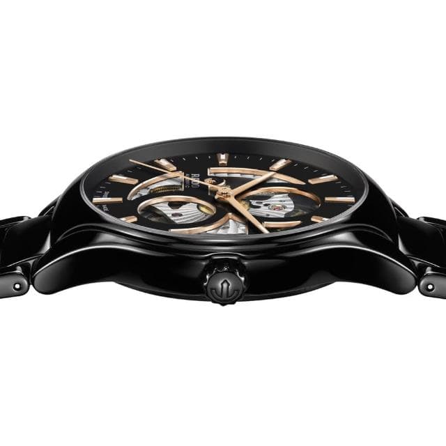 【Rado 雷達表】True Round 真系列開芯鏤空機械腕錶-40mm黑送禮推薦(R27107172)