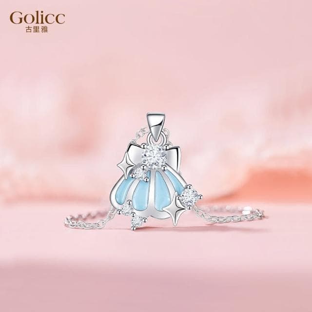 【Golicc】項鍊 夏日海風 藍色貝殼(母親節 生日 情人節 鎖骨鍊 項鍊 飾品 禮物)