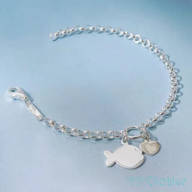 【Clio Blue】放閃魚純銀手鍊 925純銀手鍊 愛心手鍊 小魚手鍊 雙魚(法國巴黎品牌/925純銀)
