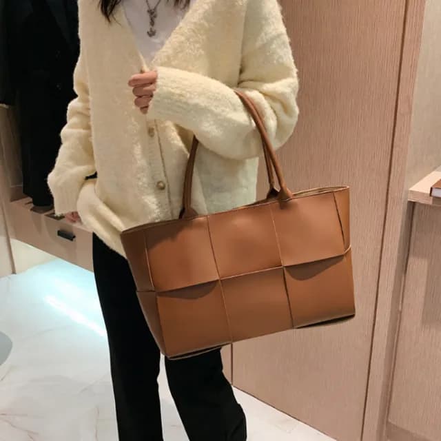 【LEEHER】情人節禮物 大容量包包/編織包包/通勤包/上班包包/女士包包/包包/托特包/手提包/女生包包
