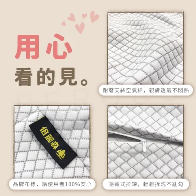 【Beroso 倍麗森】3D空氣棉防鼾護頸紓壓蝶型記憶枕套(枕頭套/專用枕套/母親節禮物)