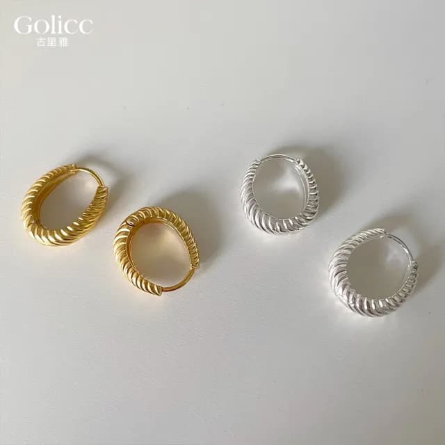 【Golicc】耳環 高級感 簡約素圈(99購物限定 生日 飾品 耳釘 耳飾 耳墜 禮物)