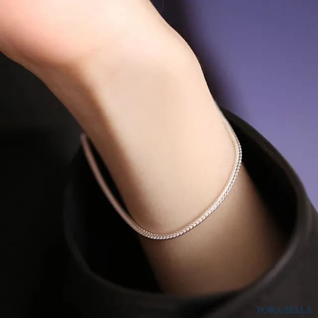 【Porabella】925純銀簡約款手鍊 小眾設計 氣質手飾 個性設計水波款手鏈 銀飾 Bracelets