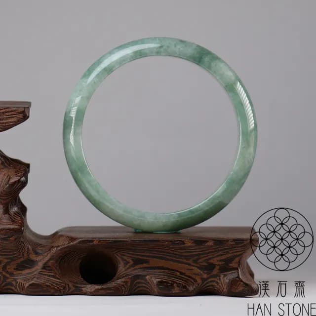 【漢石齋】情人節禮物 天然翡翠A貨 大手圍手鐲玉鐲 飄花種(版寬12mm以上)