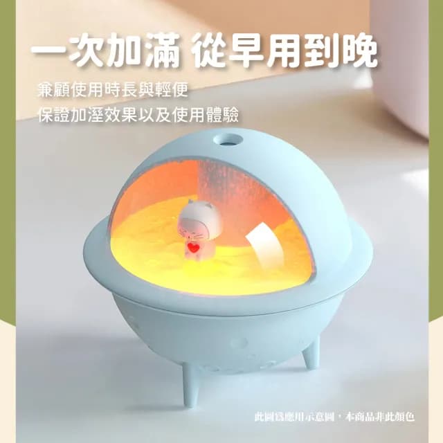 【居家用品】愛的太空球造型加濕器(呼吸燈 小夜燈 霧化香薰機 香氛機 水氧機 擴香機 精油 禮物 擺飾)