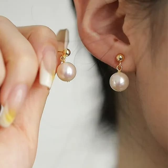 【KT DADA】情人節禮物 女生飾品 貝珠耳釘 2024年秋冬耳環 耳環 天然珍珠 s925銀 飾品 抗過敏耳環 復古耳環
