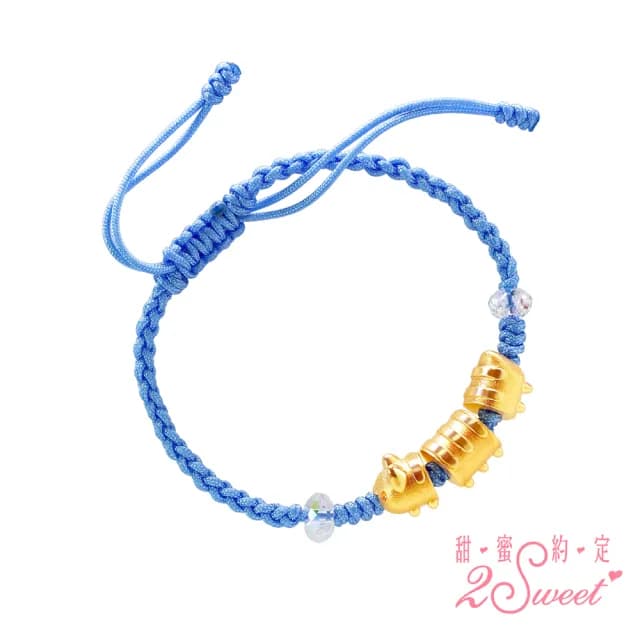 【2sweet 甜蜜約定】貓貓蟲咖波第2波純金硬金編織繩手鍊 約0.75錢(甜蜜約定 貓貓蟲咖波 金飾)