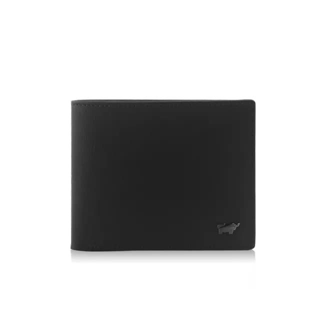【BRAUN BUFFEL 德國小金牛】台灣總代理 默瑟-II 5卡透明窗皮夾-黑色(88父親節禮物 男包皮夾/BF384-316-BK)