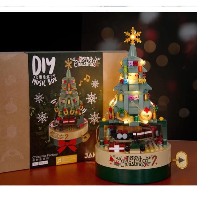 【半島良品】DIY手做/聖誕樹裝飾佈置微觀小夜燈(LOZ積木花 仿真花 交換禮物 畢業禮物 聖誕禮物 生日禮物)