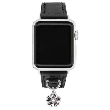 【COACH】Apple Watch 錶帶 38/40mm 適用 茶花吊飾皮錶帶 - 黑色 母親節 送禮 禮物(不含手錶)