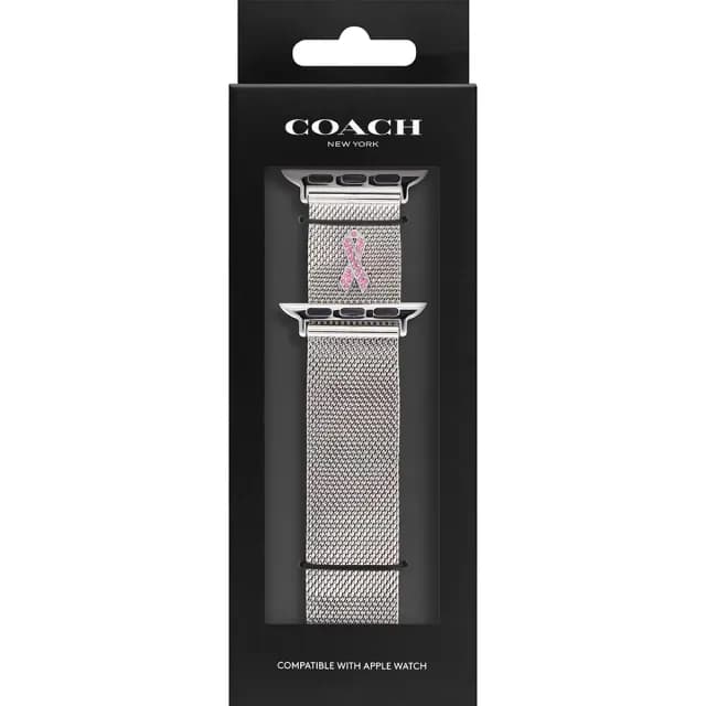 【COACH】Apple Watch 錶帶 38/40/41mm 適用 粉紅色水晶絲帶 米蘭錶帶 禮物 送禮(不含手錶)